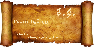 Budin György névjegykártya